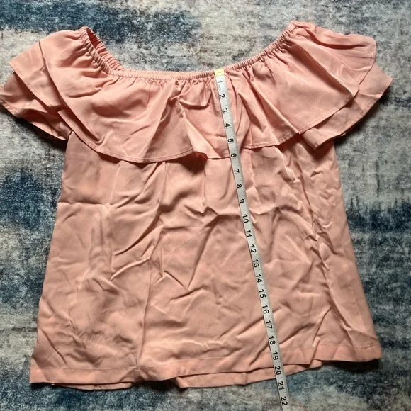 NWT Peach Off-Shoulder Ruffle Top - Picture 5 of 8